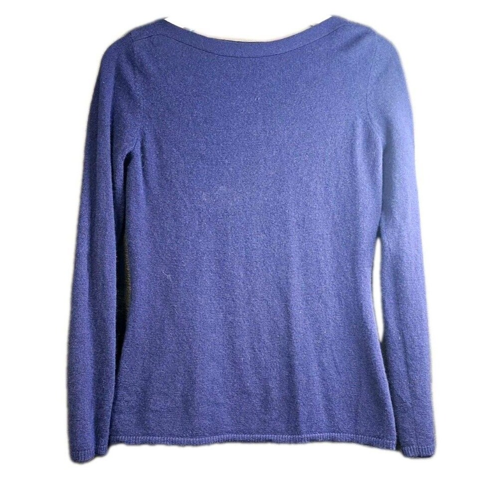Peck & Peck Cashmere Boat Neck Sweater Navy Blue Soft Classic Luxury
